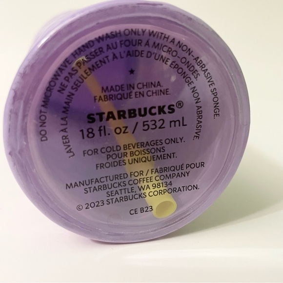 Starbucks Fall 2023 Lilac Purple Pearlescent Wave Glass Cold Cup Tumbler Flaws - Picture 12 of 16